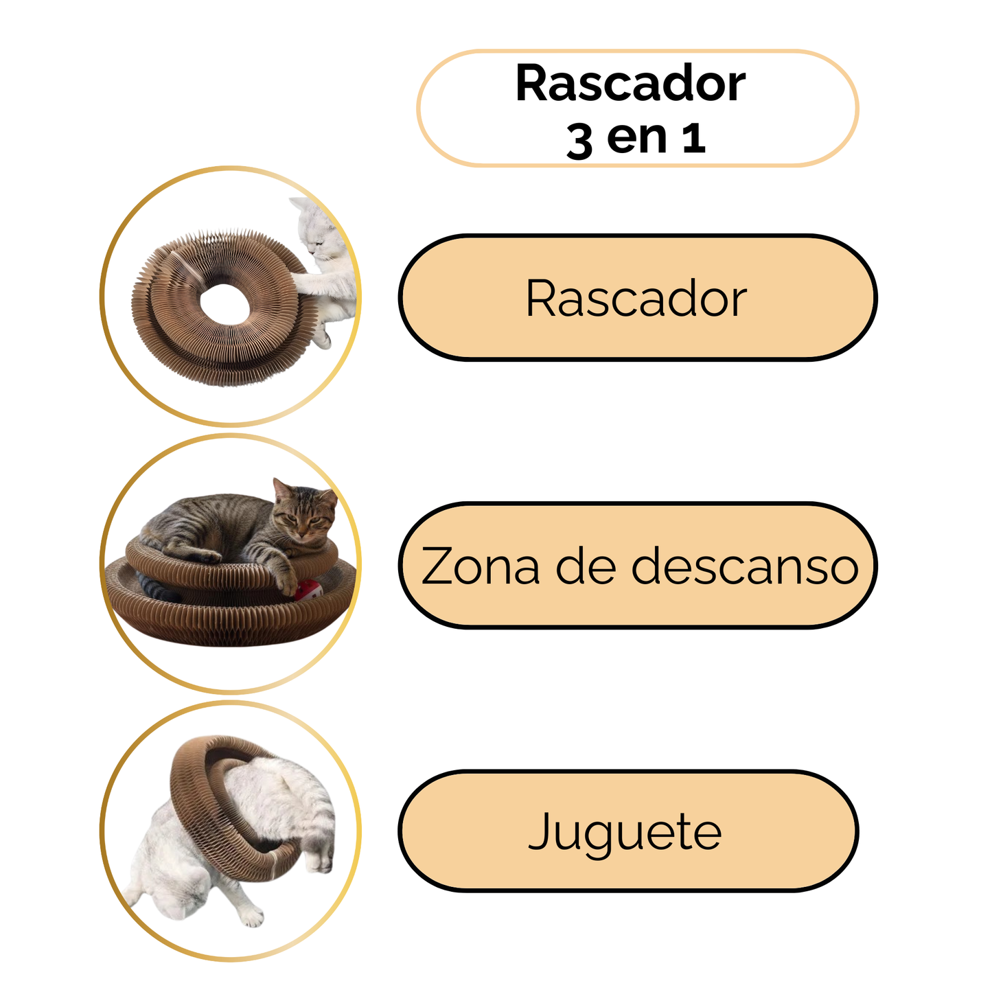 Rascador multifuncional para gatos